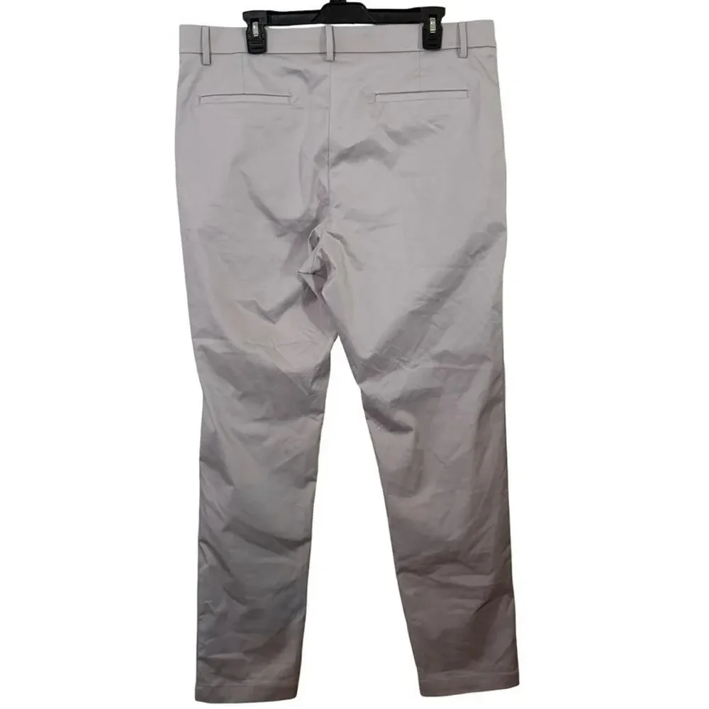 Banana Republic Slim Fit Mens Gray Khaki Flat Front Stretch Pants Preppy 36x32